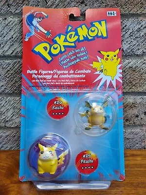 Buy Original Vintage Pokémon Battle Figures Raichu & Pikachu Sealed Box Hasbro 1999 • 59.99£