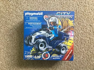 Buy Playmobil - 71092 - City Action Police Quad Pull Back Motor BNIB FREE P&P • 12.94£