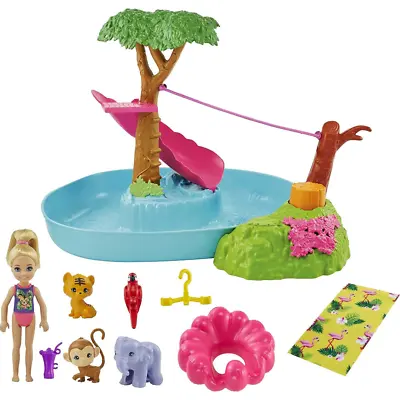 Buy Barbie Chelsea The Lost Birthday Splashtastic Pool Jungle River Surprise Mattel • 22.99£