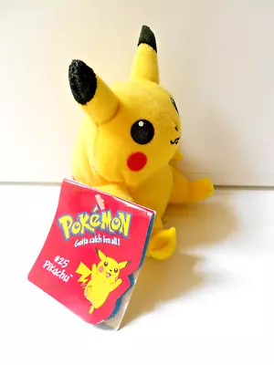 Buy Vintage Pikachu Pokemon Beanie Plush #25 Hasbro With Tags • 19.99£