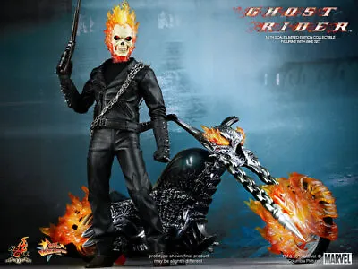 Buy 1/6 Hot Toys Mms133 Ghost Rider Mms133 Johnny Blaze & Hell Cycle Set Figure • 749.99£