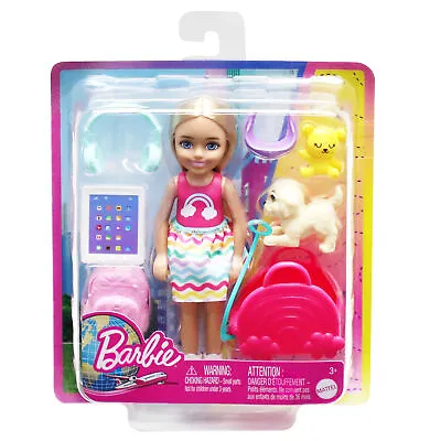Buy Barbie Chelsea Travel Doll Playset & Accessories With Puppy • 14.99£