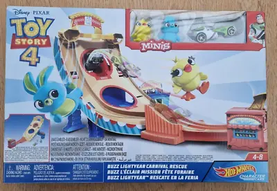 Buy Hot Wheels Disney Pixar Toy Story 4 Buzz Lightyear Carnival Rescue Set New • 26£