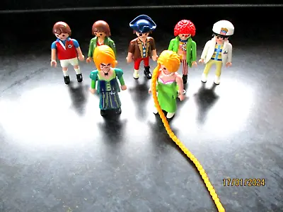 Buy 7 Playmobil Figures CLOWN PIRATE FOOTBALLER VET FRIES SELLER WITCH RAPUNZEL    H • 9.75£