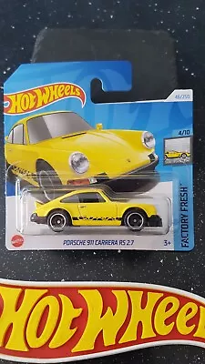 Buy Hot Wheels ~ Porsche 911 Carrera RS 2.7,  S/Card, Yellow.  More 911's Listed!! • 3.69£
