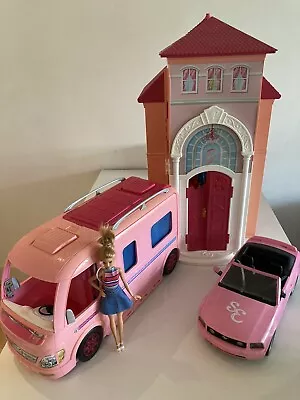 Buy Barbie Malibu Beach House, Camper Van, Sports Car And Barbie Figure Bundle • 25£