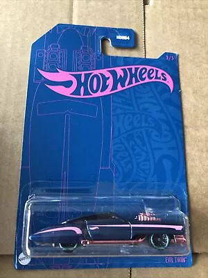 Buy HOT WHEELS DIECAST Pearl & Chrome- Evil Twin -54th Anniversary Blue & Pink 3/5 • 4.49£