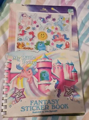 Buy Vintage 80's My Little Pony Fantasy Puffy  Sticker Book • 80£
