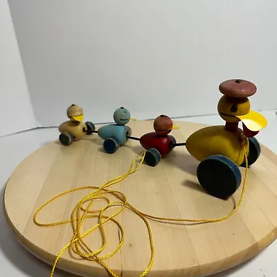 Buy Vintage Fisher-Price Wooden Duck Family Pull Along Toy From 1940's - 50's • 22.79£