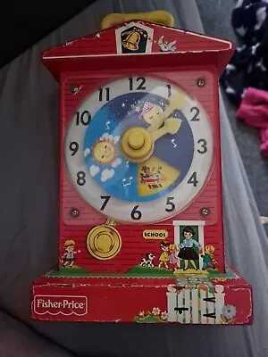 Buy Vintage Fisher Price Music Box Teaching Clock Vintage Made In USA 1968 Working • 9.99£