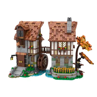 Buy Medieval Watermill Modular Building Model 1235 Pieces For Collection • 92.39£