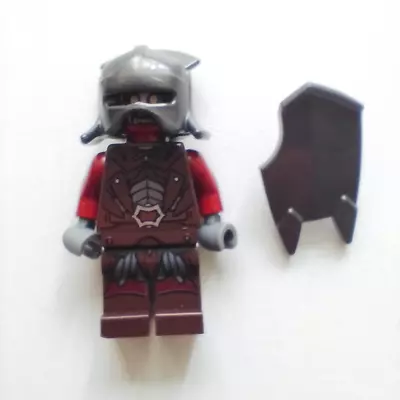 Buy LEGO Minifigure - URUK-HAI With Helmet And Shield - Lor007 FROM Set 9474 • 12£