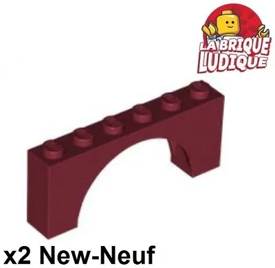 Buy LEGO 2x Brick Arche Arch 1x6x2 Bridge Red Dark / Dark Red 15254 New • 1.86£