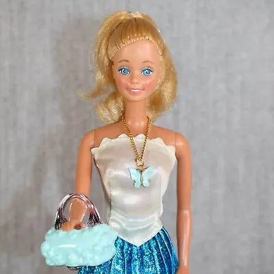 Buy BARBIE MATTEL Doll Vintage Fashion 1980s Blonde Blue Glitter Dressed • 40.10£