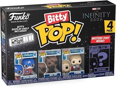 Buy Funko Bitty POP! Marvel Infinity Saga Captain America Fury Thor + Mystery 4 Pack • 9.99£