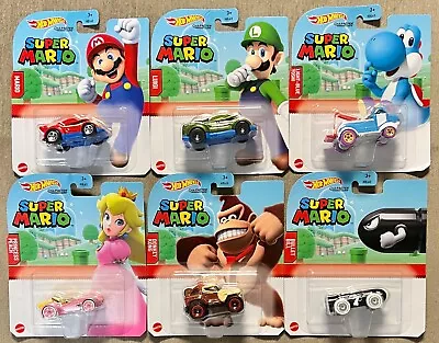 Buy Hot Wheels 2022 Character Cars Super Mario Series #GRM42 1:64 Scale (Set Of 6) • 47.35£