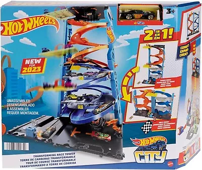 Buy Hot Wheels City Race Track 2 In 1 Transforming Race Tower Brand New Boxed • 32.95£