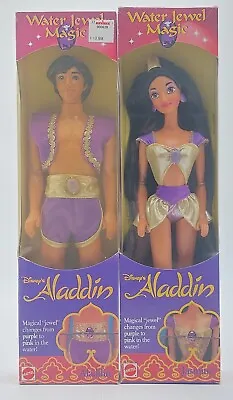 Buy 2x NrfB 1993 Mattel Disney's Aladdin Doll: Water Jewel Magic Jasmine + Aladdin • 92.74£