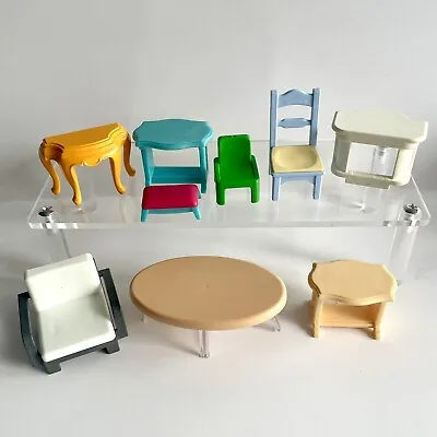 Buy Playmobil Furniture Bundle. Set Of 9 Pieces Tables & Chairs For Dolls House • 5£