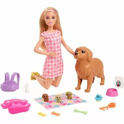 Buy Barbie Doll (Blonde) With Dog And Puppy • 46.34£