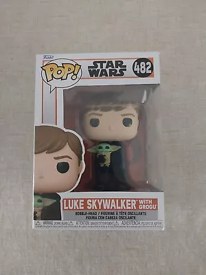 Buy POP Star Wars Luke Skywalker With Grogu Bobble Head Vinyl Figure No482 12cm Tall • 11.99£