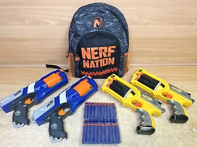 Buy Nerf X2 Strongarm & X2 Maverick Rev-6 & Backpack Bundle & Darts Outdoor Fun • 17.99£