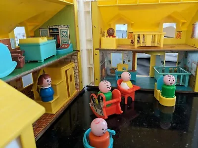 Buy Vintage Fisher Price Play House/Garage Complete With Furniture And Family • 35£