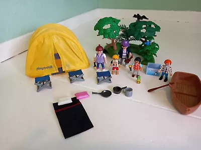 Buy Playmobil Camping Outdoor Bundle Tent Family Boat Accessories Trees Sleeping Bag • 10£