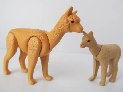 Buy Playmobil Zoo/safari/wildlife Animals: Adult Llama/alpaca & Baby (tan/brown) NEW • 7.29£