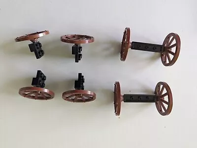 Buy Lego Brown Cart Wagon Wheels X 18 With Axles For Knights Castle • 10£