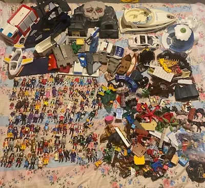 Buy Large Mixed Lot Of 100+ Playmobil Figures, Fire Engine, Police Car, Boat Etc • 107.81£