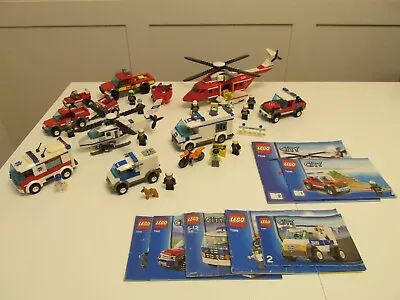 Buy Lego City Job Lot Bundle Of Emergency Vehicles Fire, Police, With Instructions. • 24.95£