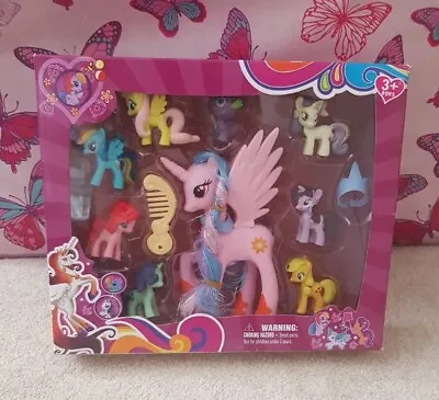 Buy Brand New In Box BNIB  My Little Pony  Pink Alicorn Princess Celestia & Figures • 30£