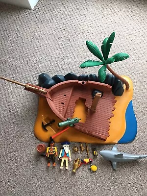 Buy Playmobil Pirate Island Shipwreck With Treasure And Shark Set 4136 • 15£