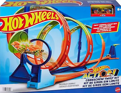 Buy Hot Wheels Action Corkscrew Twist Kit Playset & Vehicle HMX41 New Kids Toy 6+ • 42.95£