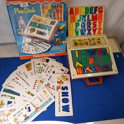 Buy Vintage 1972 Fisher Price Play Desk With Cards Letters And Original Box • 40£