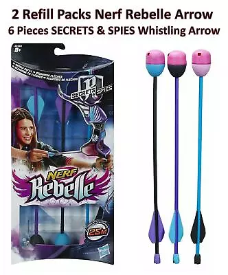 Buy 2 Packs Nerf Rebelle Arrow Refill SECRETS & SPIES Arrow Refill 6 Whistling Piece • 8.99£