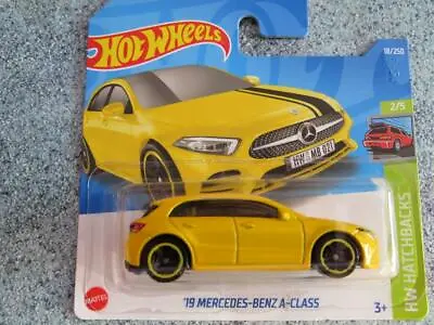 Buy H2018 2019 MERCEDES-BENZ A-CLASS Yellow Hot Wheels 2022 018/250 CaseEF 2nd Color • 3.48£