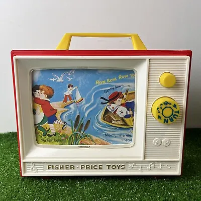 Buy Fisher Price Toy Vintage 1966 Two Tune Giant Screen Music Box TV • 17.99£