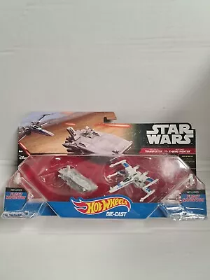Buy Hot Wheels Star Wars First Order Transporter VS Resistance X-Wing Fighter Cars • 9.99£