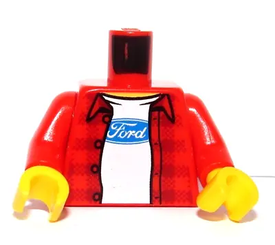 Buy LEGO Torso Body For Minifigure Red Check Shirt Ford Logo Car  Mechanic Driver • 1.90£