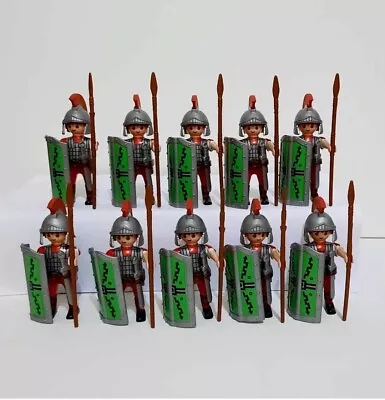 Buy Playmobil Green Shield Roman Soldiers, Set Of 10, Rare Figures Selection • 59.90£