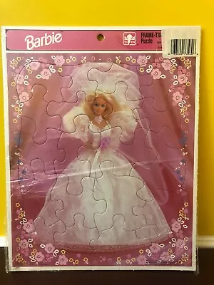 Buy Vintage 1992 Golden Mattel Barbie Wedding Gown 20 Piece Frame Tray Puzzle 12x15 • 18.90£