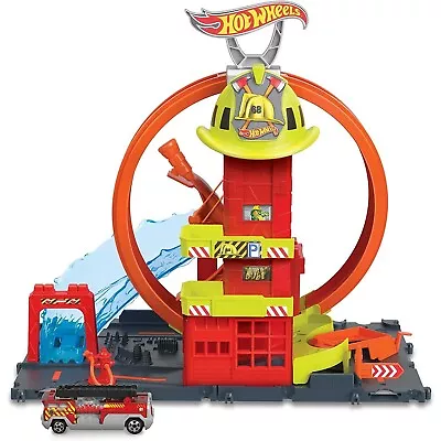 Buy Hot Wheels City Super Loop Fire Station Playset • 37.99£