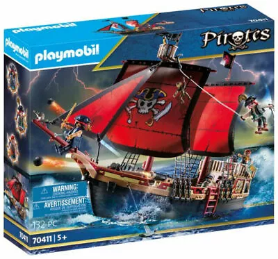 Buy PLAYMOBIL (70411) - Skull Pirate Ship Play Set - Medium Damaged Box • 54.99£