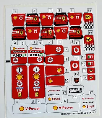Buy Lego Racers 8673 Ferrari F1 Fuel Stop 2006 New Stickers • 20£