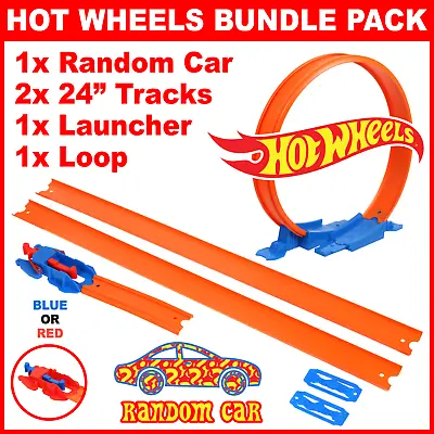 Buy 5PC BUNDLE Hot Wheels Track Lot = Car + Loop Builders + Launcher + 2x 24  Tracks • 18.92£
