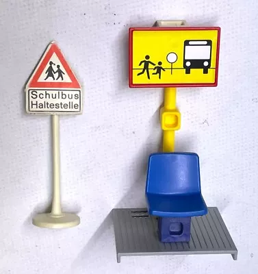 Buy Playmobil * Traffic / Roads Equipment * School Bus Stop • 1.71£