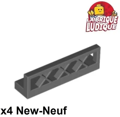 Buy LEGO 4x Fence Barrier Fence Grill 1x4x1 Dark Grey/Dark Bluish Gray 3633 New • 3.01£