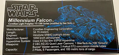 Buy Star Wars Custom UCS Style Sticker For 75257 Millennium Falcon Han Solo • 8.24£